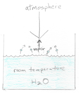 As water evaporates, the water vapor molecules exert their own pressure on the base of the air column. At room temperature, this pressure is very small.