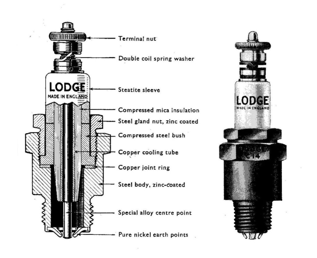 Lodge spark plugs with mica and steatite spark plug insulation